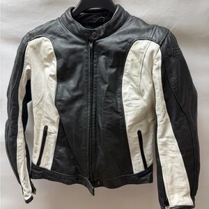 BILT Leather Motorcycle Jacket Black White Women’s W 3XL Armor